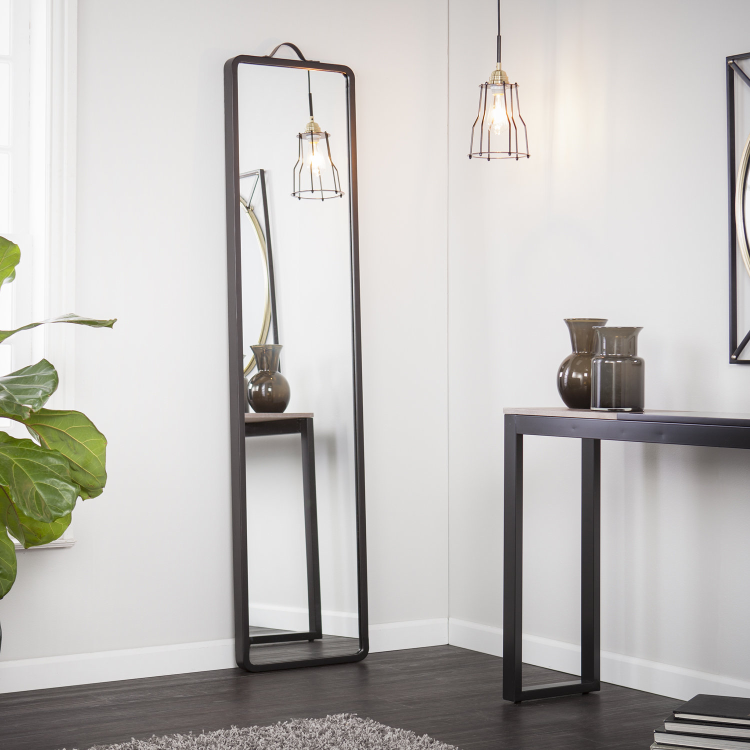 Latitude Run Modern Floor Leaning Full Length Mirror Wayfair.ca